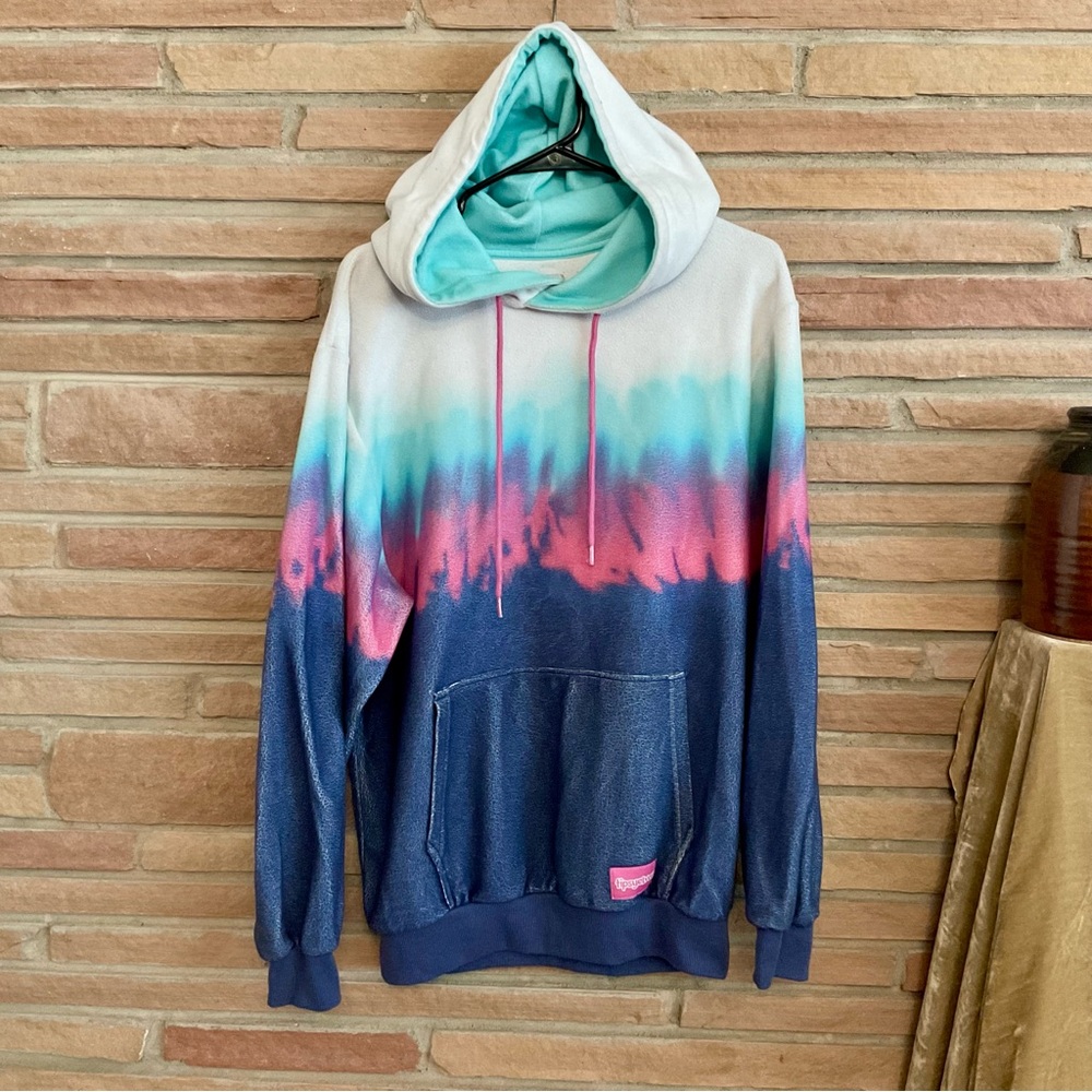 Tipsy Elves Tie Dye Ombré Fleece Hoodie Medium